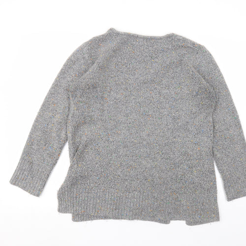 Matalan Womens Grey V-Neck  Acrylic Pullover Jumper Size M