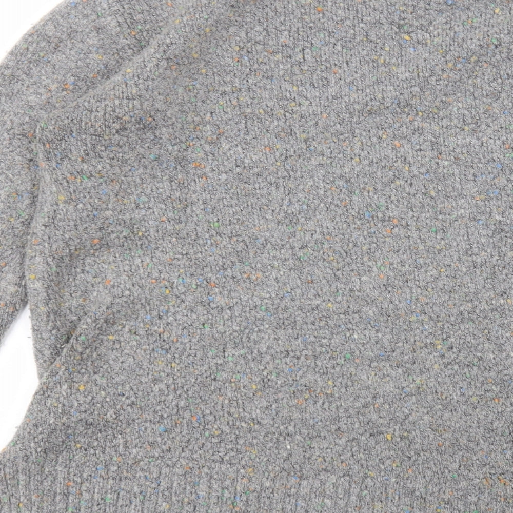 Matalan Womens Grey V-Neck  Acrylic Pullover Jumper Size M