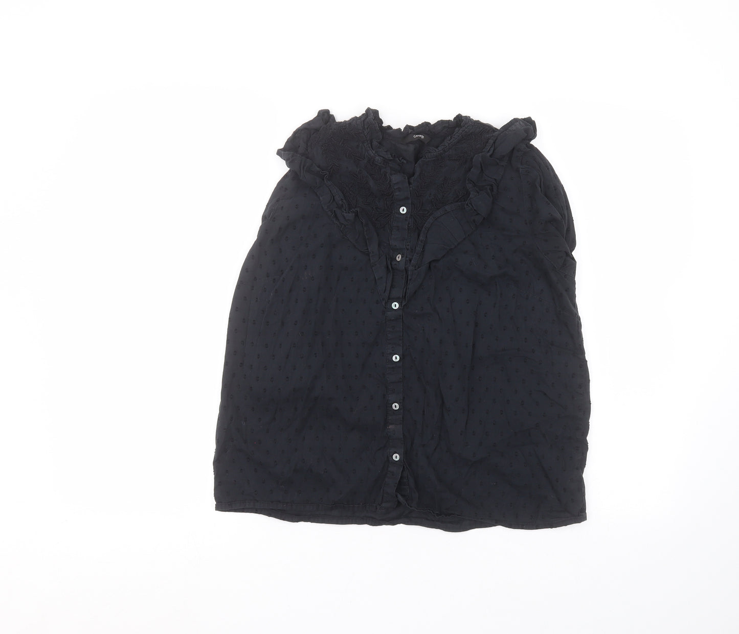 George Womens Blue  Cotton Basic Button-Up Size 10