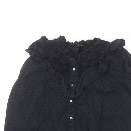 George Womens Blue  Cotton Basic Button-Up Size 10