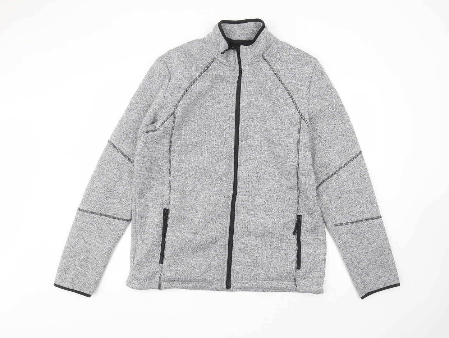 Preworn Womens Grey Round Neck  Polyester Full Zip Jumper Size L