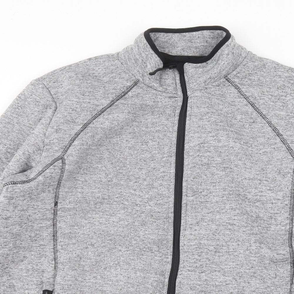 Preworn Womens Grey Round Neck  Polyester Full Zip Jumper Size L
