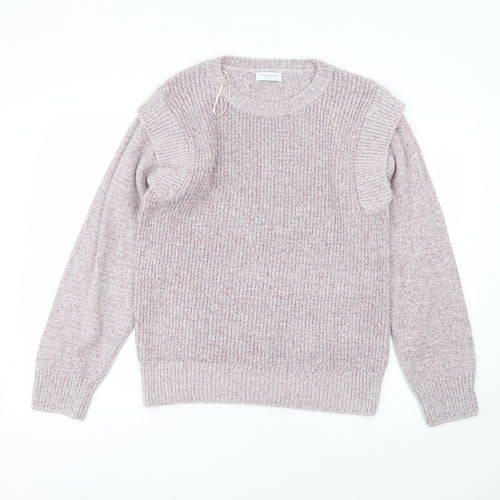 Matalan Womens Purple Round Neck  Acrylic Pullover Jumper Size L