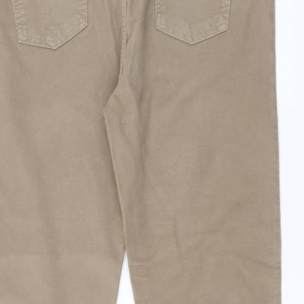 Marks and Spencer Mens Brown  Cotton Straight Jeans Size 42 in L31 in Regular
