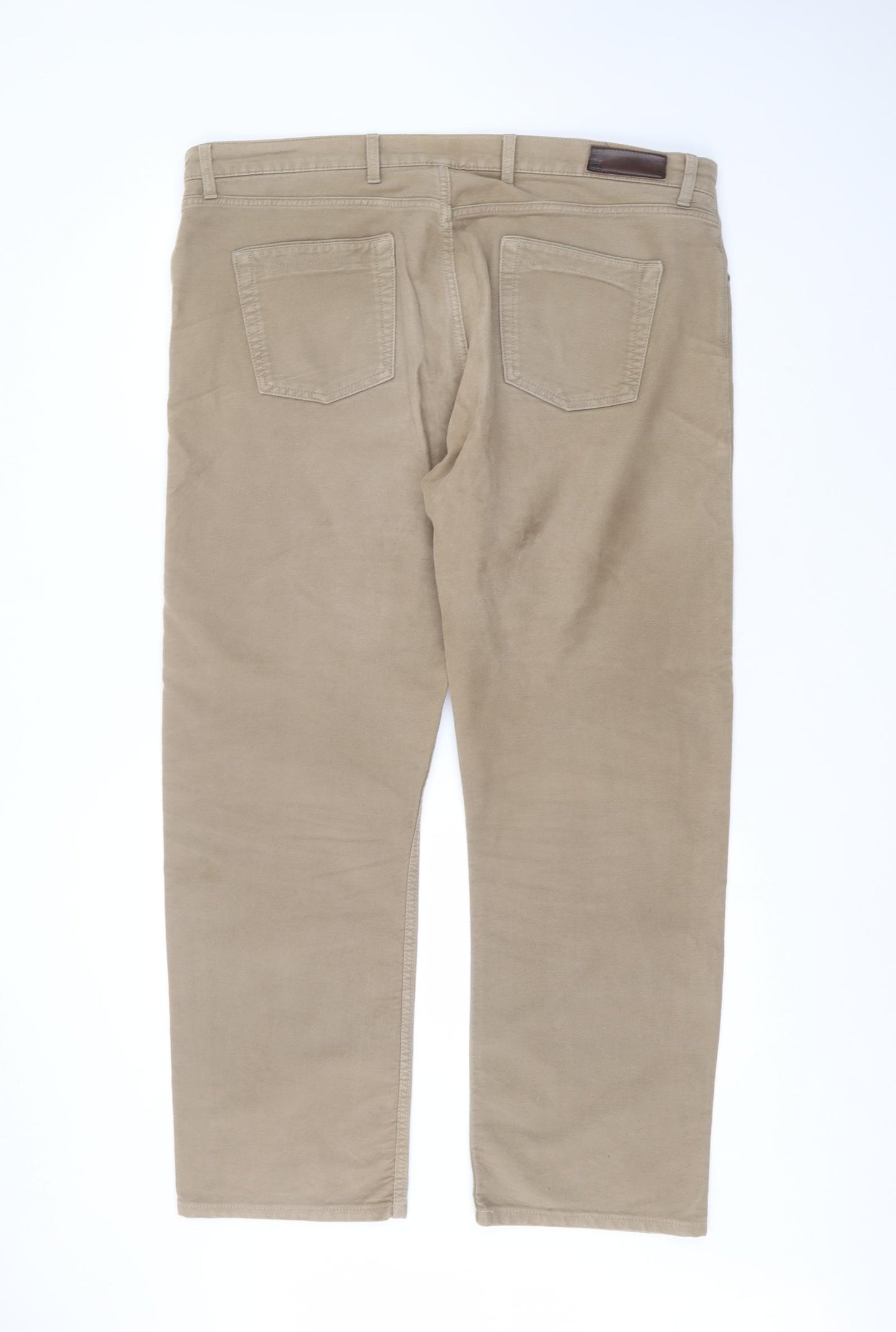 Marks and Spencer Mens Brown  Cotton Straight Jeans Size 40 in L33 in Regular