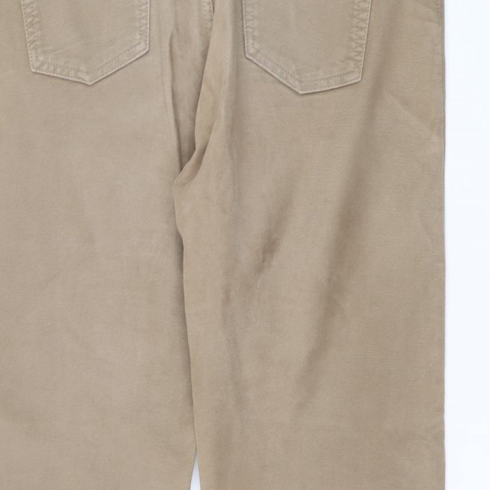 Marks and Spencer Mens Brown  Cotton Straight Jeans Size 40 in L33 in Regular