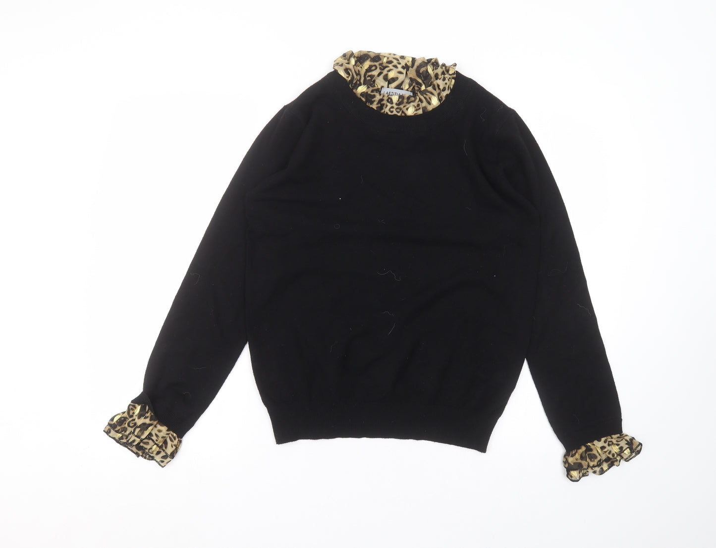 Laetitia Mem Womens Black  Viscose Basic T-Shirt Size S