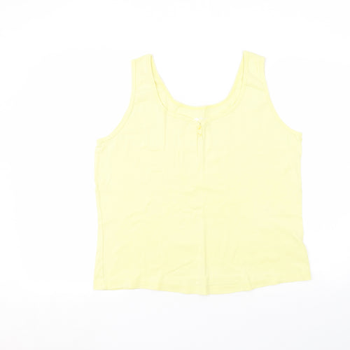 BHS Womens Yellow  Cotton Basic Tank Size 20 Round Neck