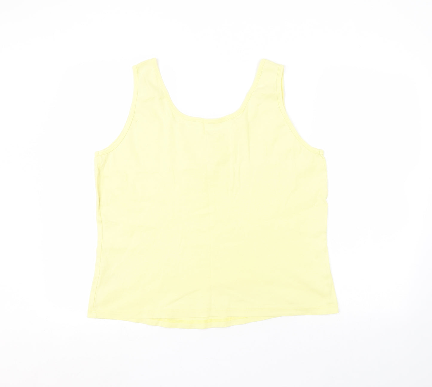 BHS Womens Yellow  Cotton Basic Tank Size 20 Round Neck