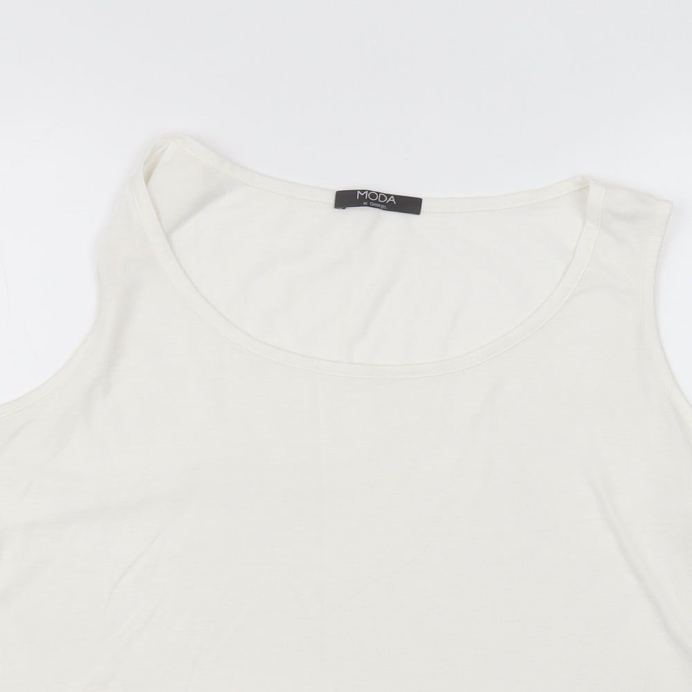 George Womens White  Polyester Basic Tank Size 20 Round Neck