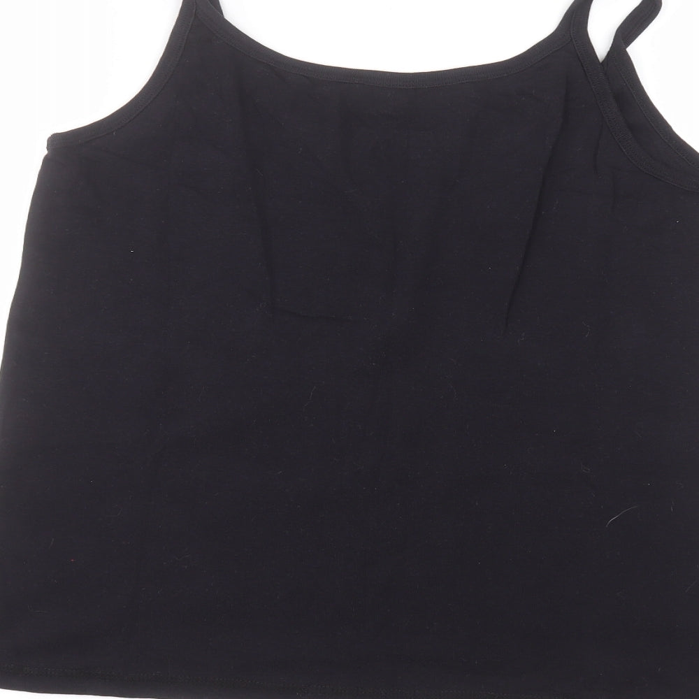glamourosa Womens Black  Cotton Basic T-Shirt Size 18 Round Neck
