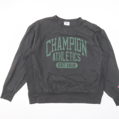 Champion Mens Green Round Neck  Cotton Pullover Jumper Size XL