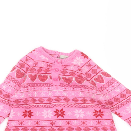TU Baby Pink  Cotton Pullover Jumper Size 3-6 Months