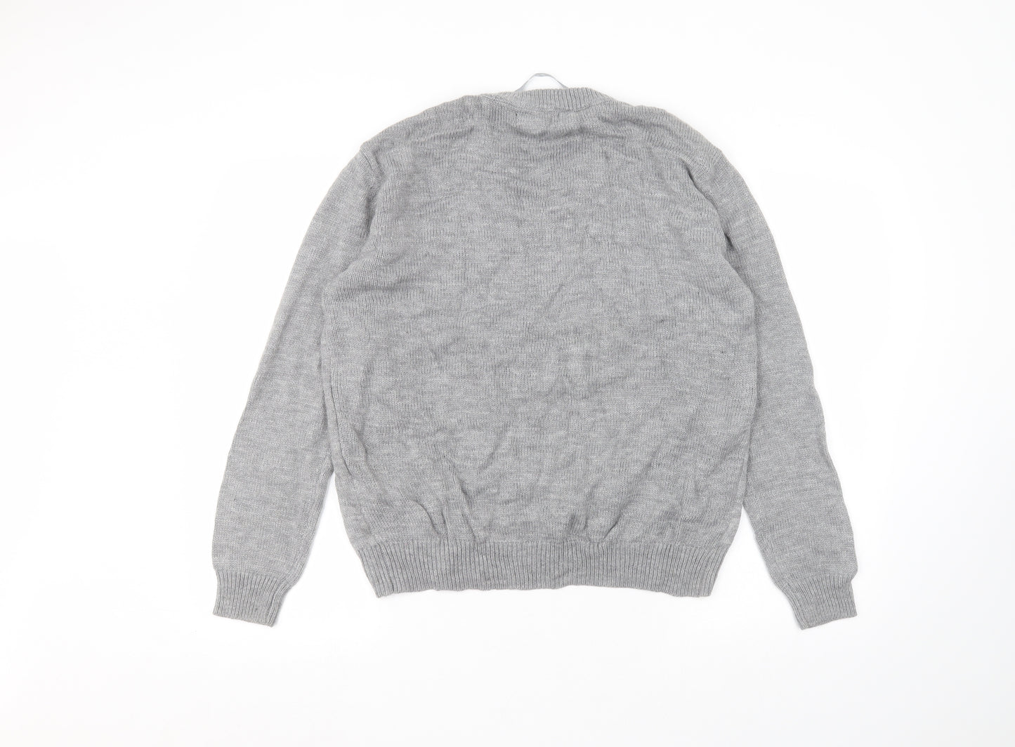 Primark Womens Grey Round Neck  Acrylic Pullover Jumper Size M