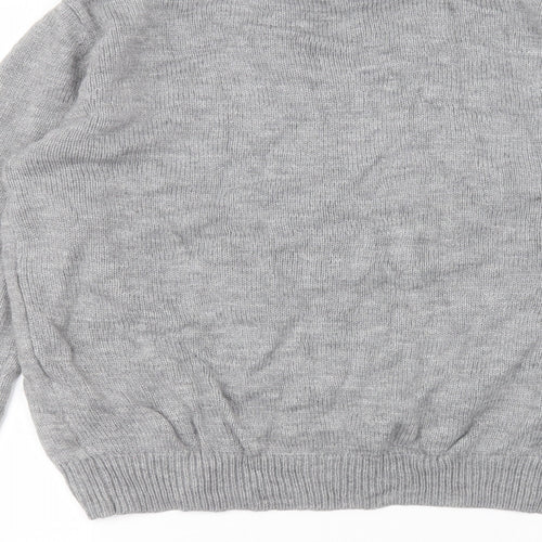 Primark Womens Grey Round Neck  Acrylic Pullover Jumper Size M