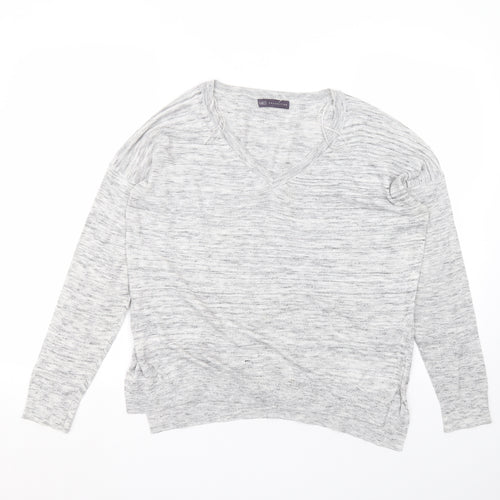 Marks and Spencer Womens Grey  Polyester Basic T-Shirt Size 14 Round Neck