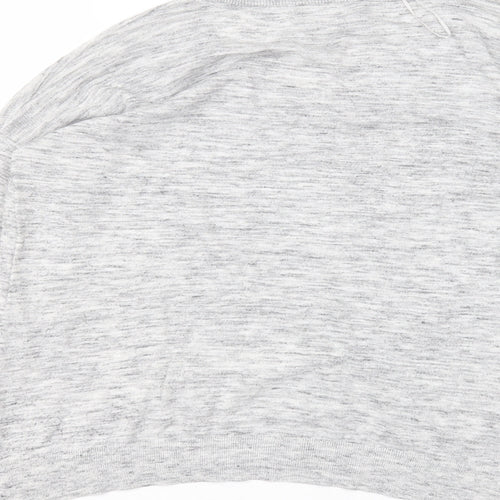 Marks and Spencer Womens Grey  Polyester Basic T-Shirt Size 14 Round Neck