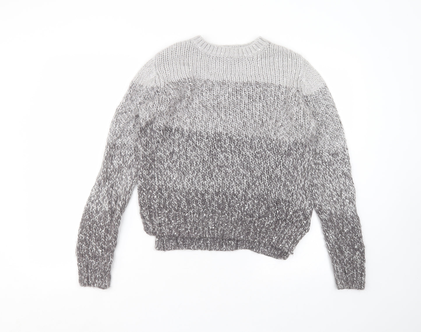 Marks and Spencer Womens Grey Round Neck  Acrylic Pullover Jumper Size 10