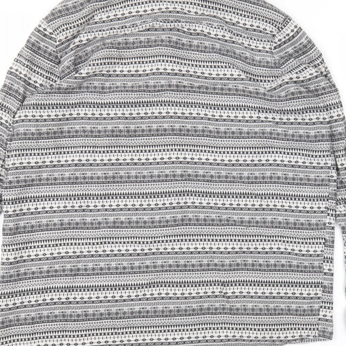 H&M Womens White Striped Viscose Basic Button-Up Size 10 Collared