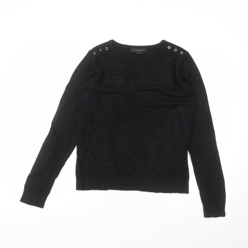 Atmosphere Womens Black  Acrylic Basic T-Shirt Size 10 Round Neck