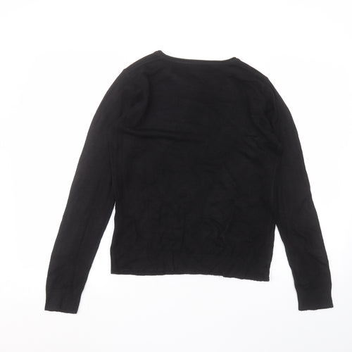 Atmosphere Womens Black  Acrylic Basic T-Shirt Size 10 Round Neck