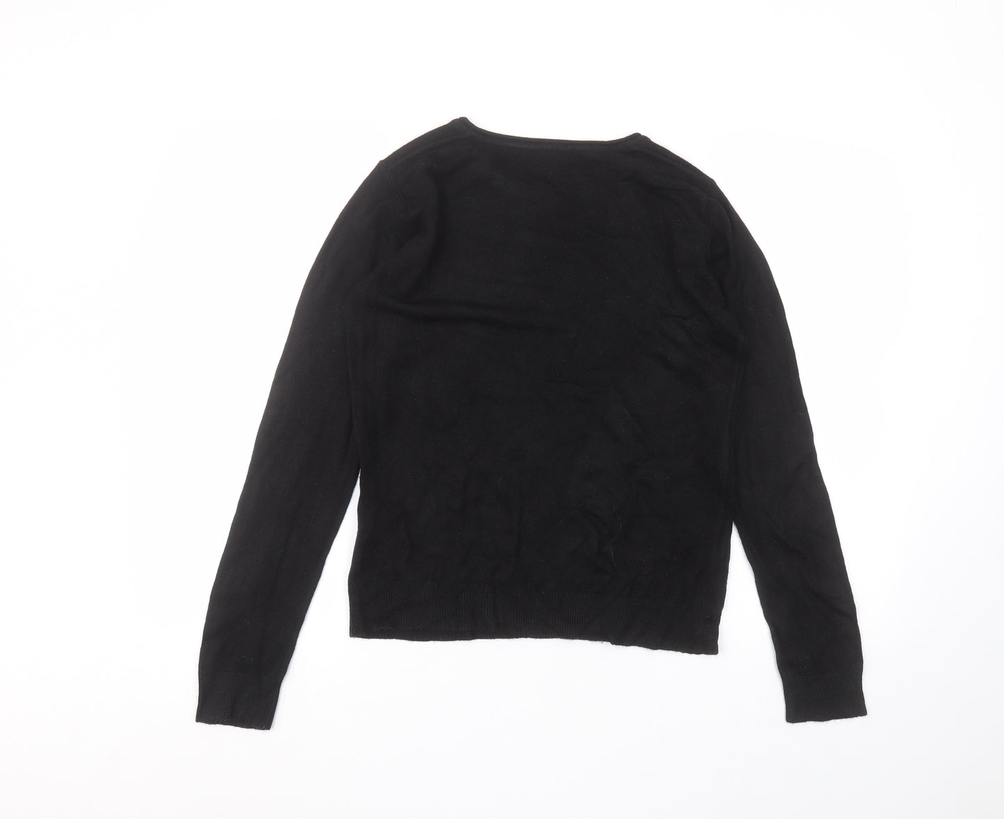 Atmosphere Womens Black  Acrylic Basic T-Shirt Size 10 Round Neck