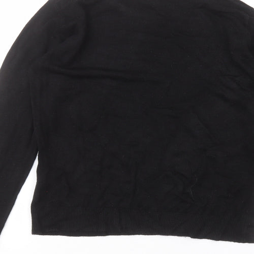 Atmosphere Womens Black  Acrylic Basic T-Shirt Size 10 Round Neck
