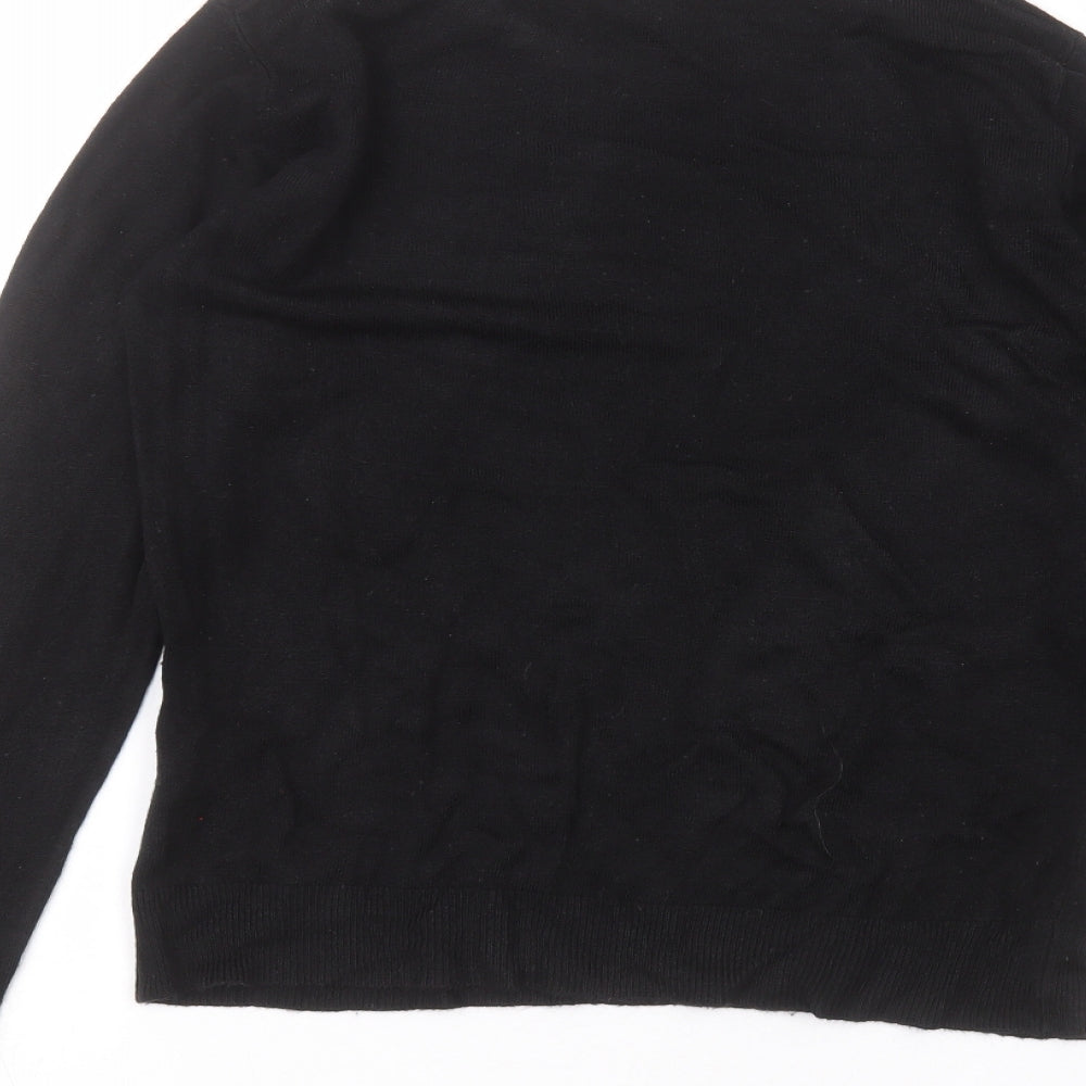 Atmosphere Womens Black  Acrylic Basic T-Shirt Size 10 Round Neck