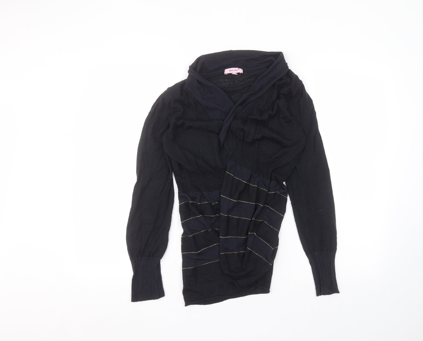 Per Una Womens Blue V-Neck  Acrylic Cardigan Jumper Size 12