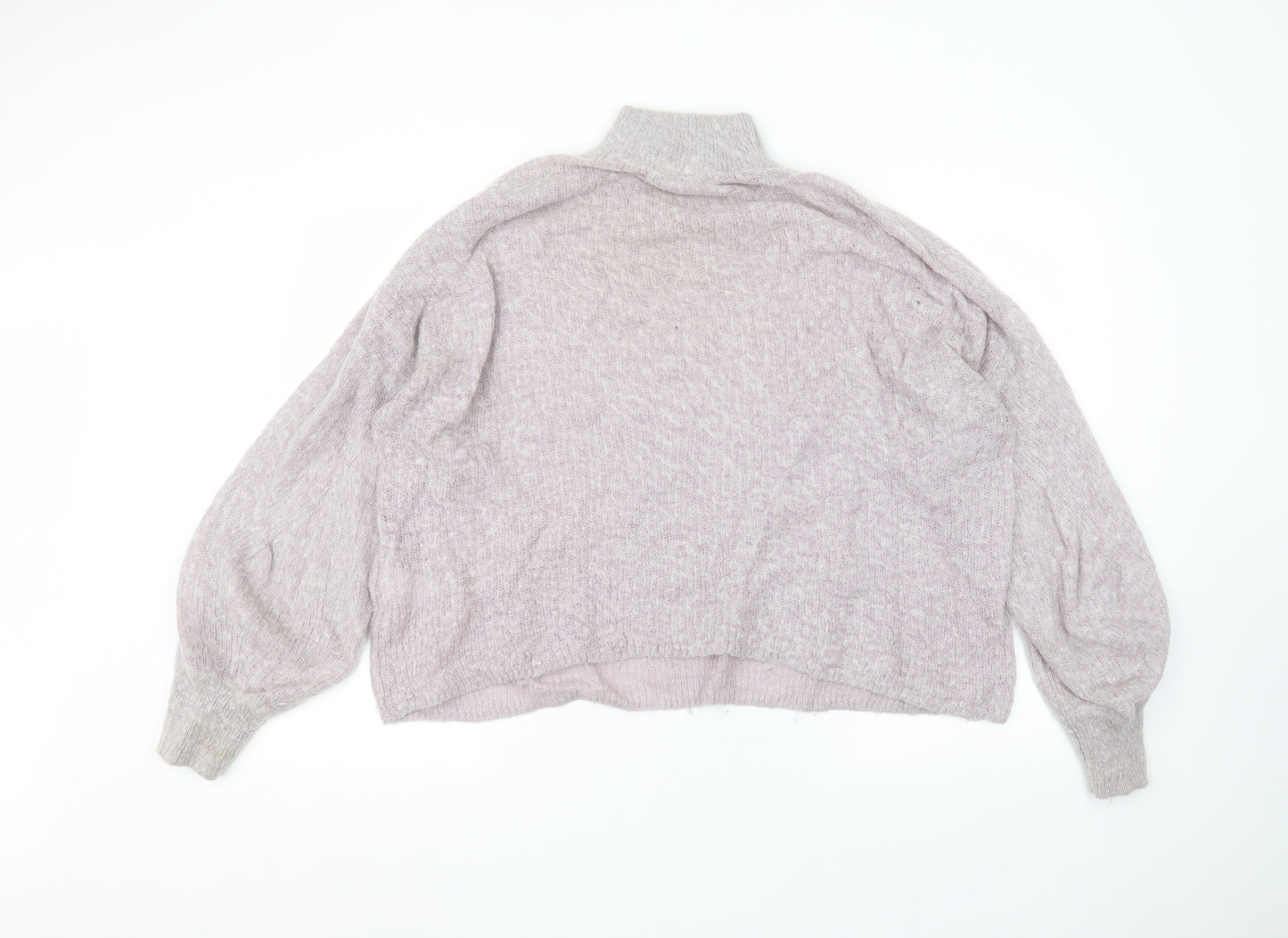 Warehouse Womens Purple Round Neck  Acrylic Pullover Jumper Size L