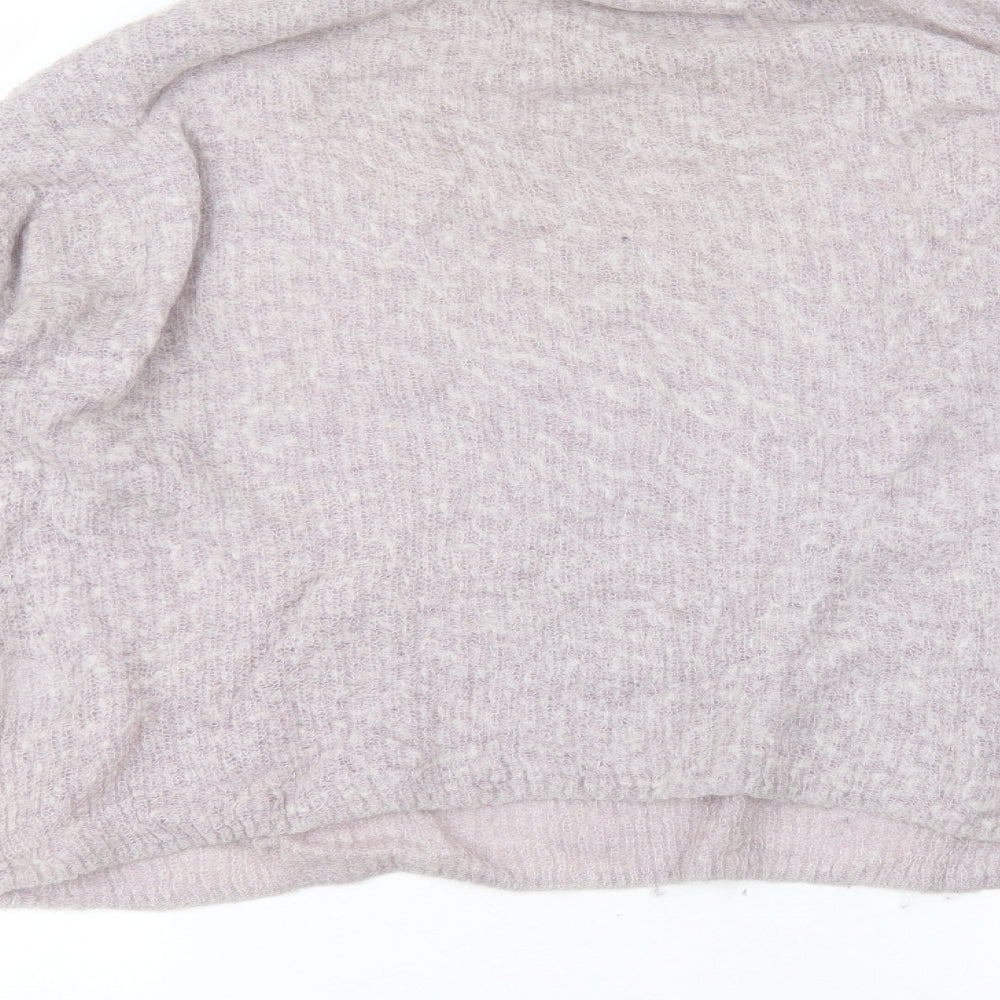 Warehouse Womens Purple Round Neck  Acrylic Pullover Jumper Size L