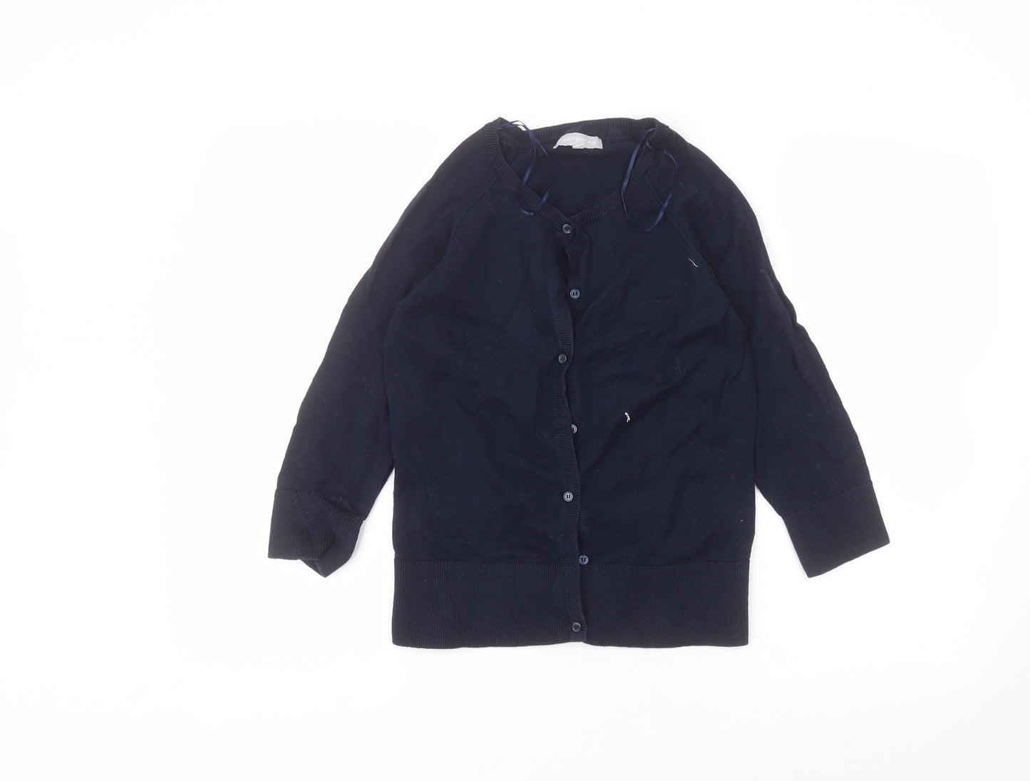 Debinhams Womens Blue Round Neck  Cotton Cardigan Jumper Size 10