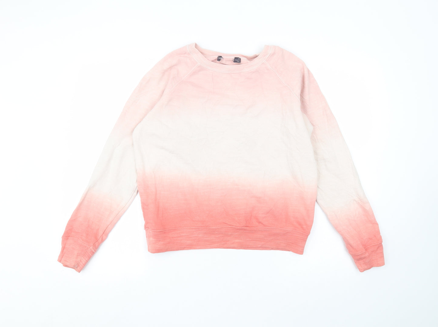 Marks and Spencer Womens White Round Neck  Cotton Pullover Jumper Size 12