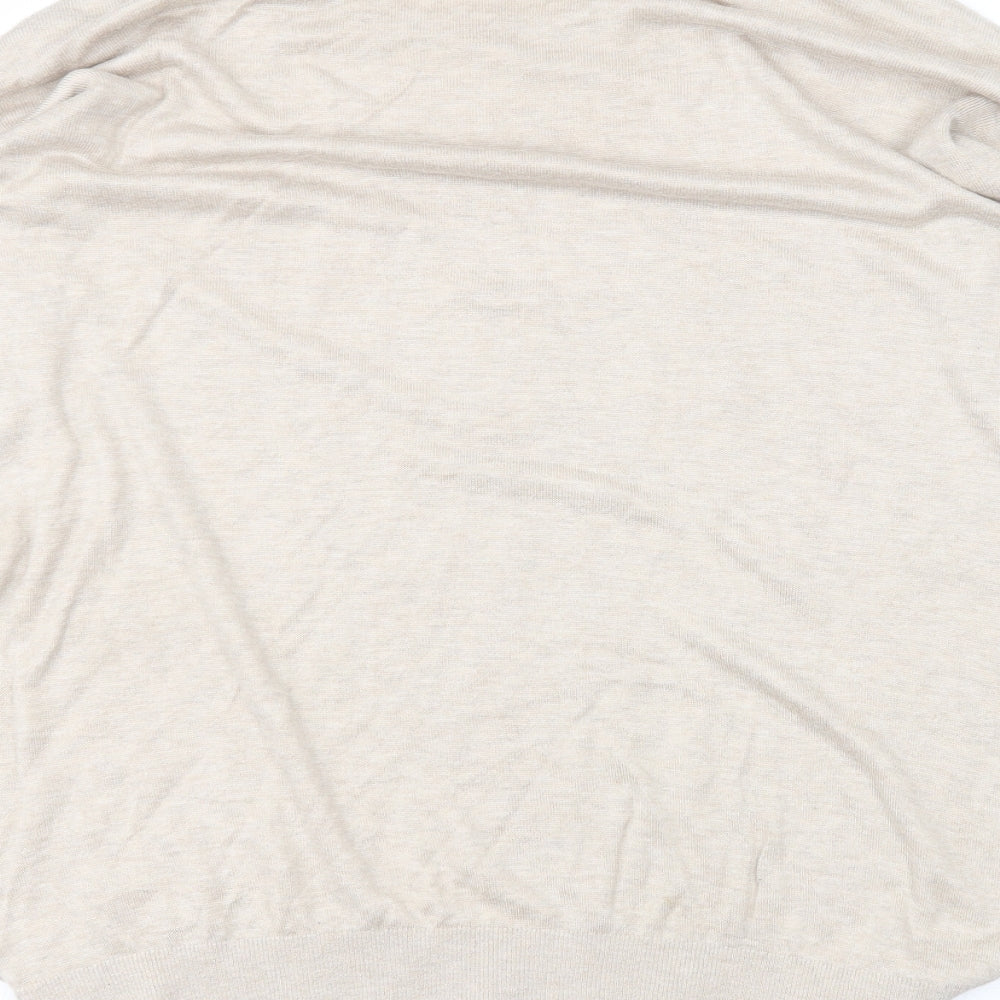 Wallis Womens Beige Round Neck  Viscose Pullover Jumper Size M