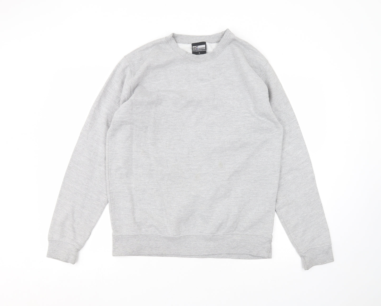 goneretro Mens Grey Round Neck  Cotton Pullover Jumper Size M