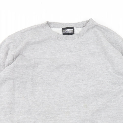 goneretro Mens Grey Round Neck  Cotton Pullover Jumper Size M