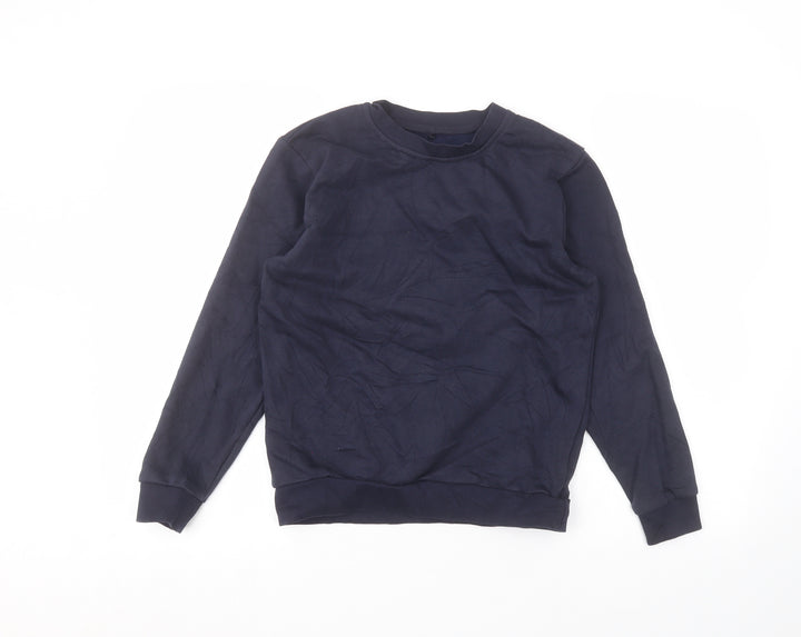 George Boys Blue Round Neck Cotton Pullover Jumper Size 11-12 Years