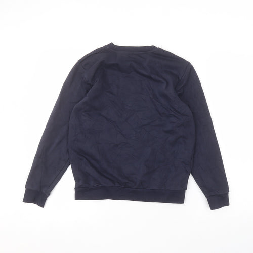 George Boys Blue Round Neck  Cotton Pullover Jumper Size 11-12 Years