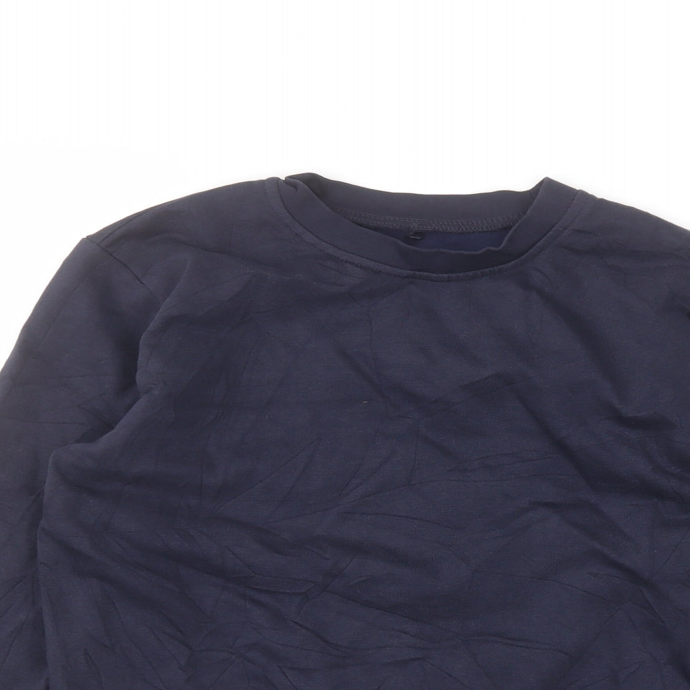 George Boys Blue Round Neck  Cotton Pullover Jumper Size 11-12 Years