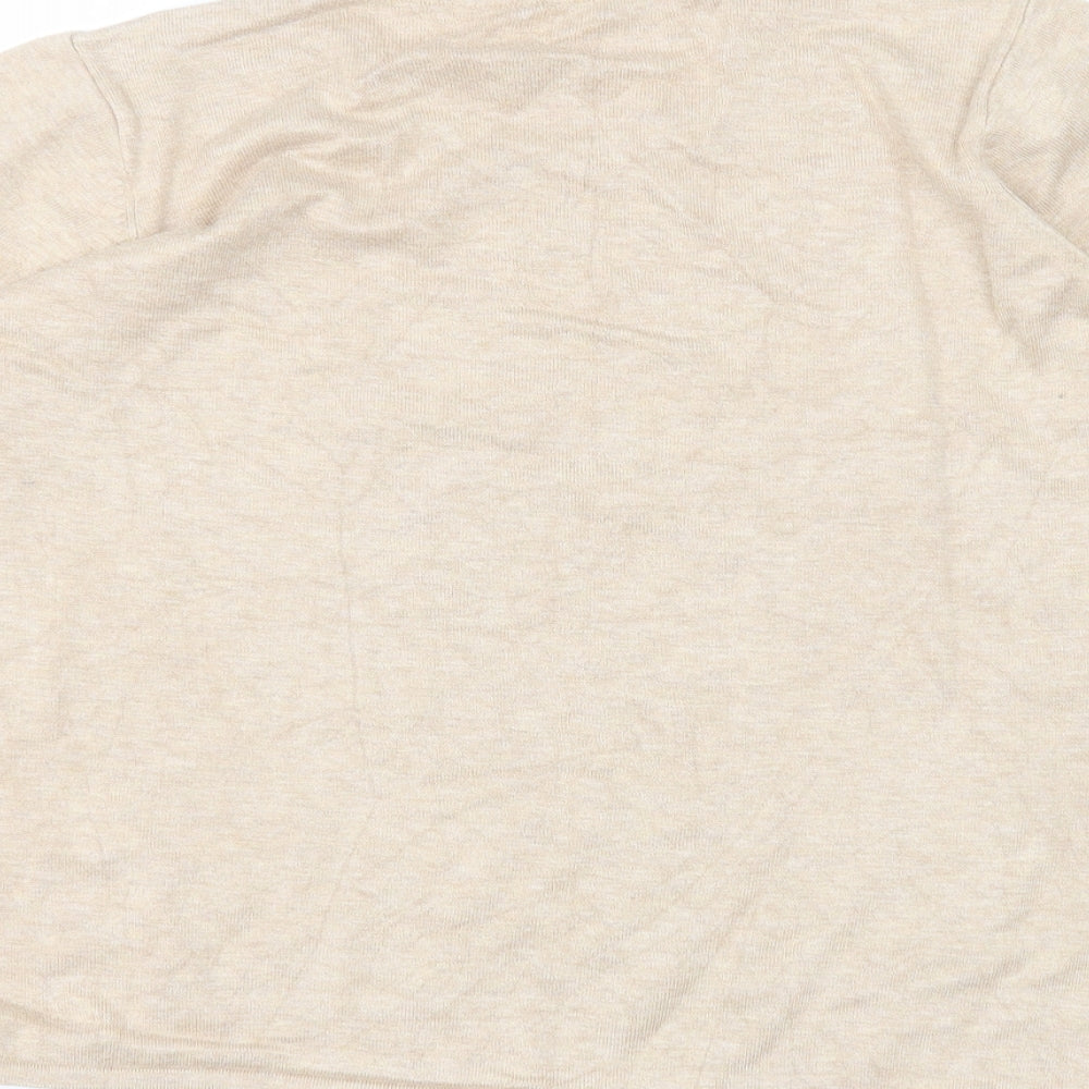 label be Womens Beige  Viscose Basic T-Shirt Size 20 Round Neck