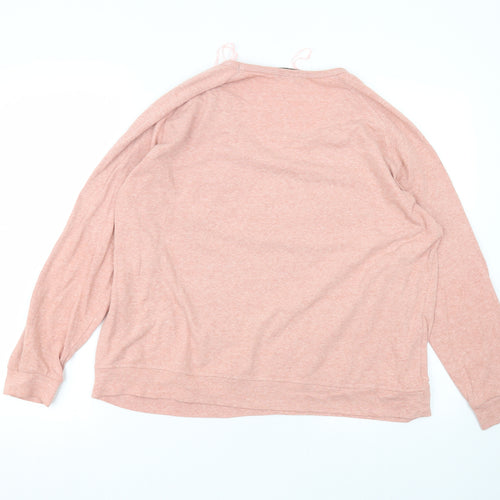 Matalan Womens Pink Round Neck  Polyester Pullover Jumper Size L
