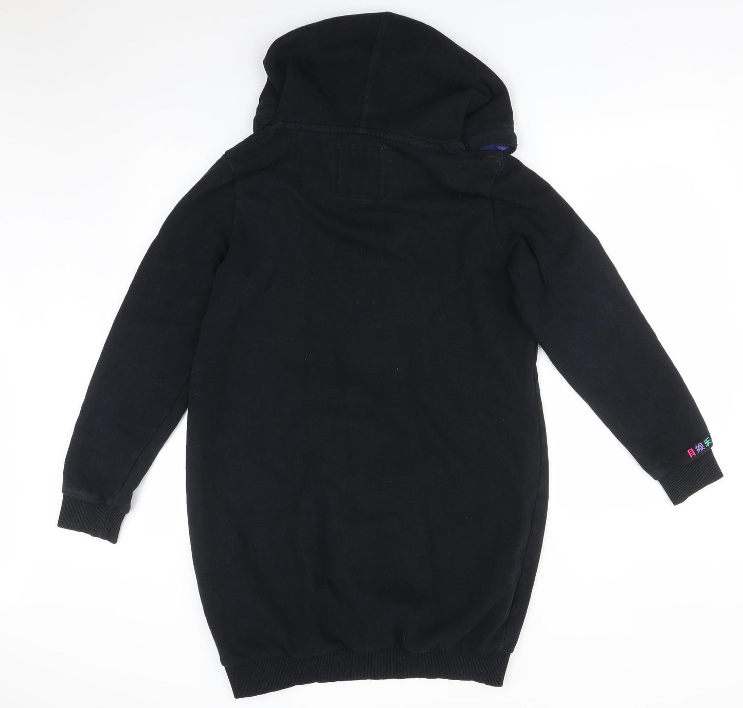 SUPDERDRY Womens Black  Cotton Pullover Hoodie Size 12