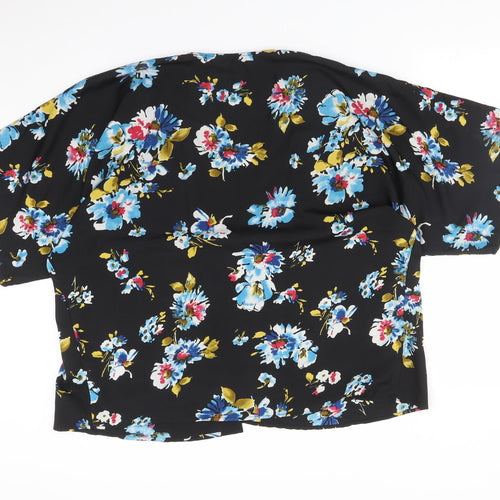 Atmosphere Womens Black  Floral Polyester Cardigan Jumper Size M