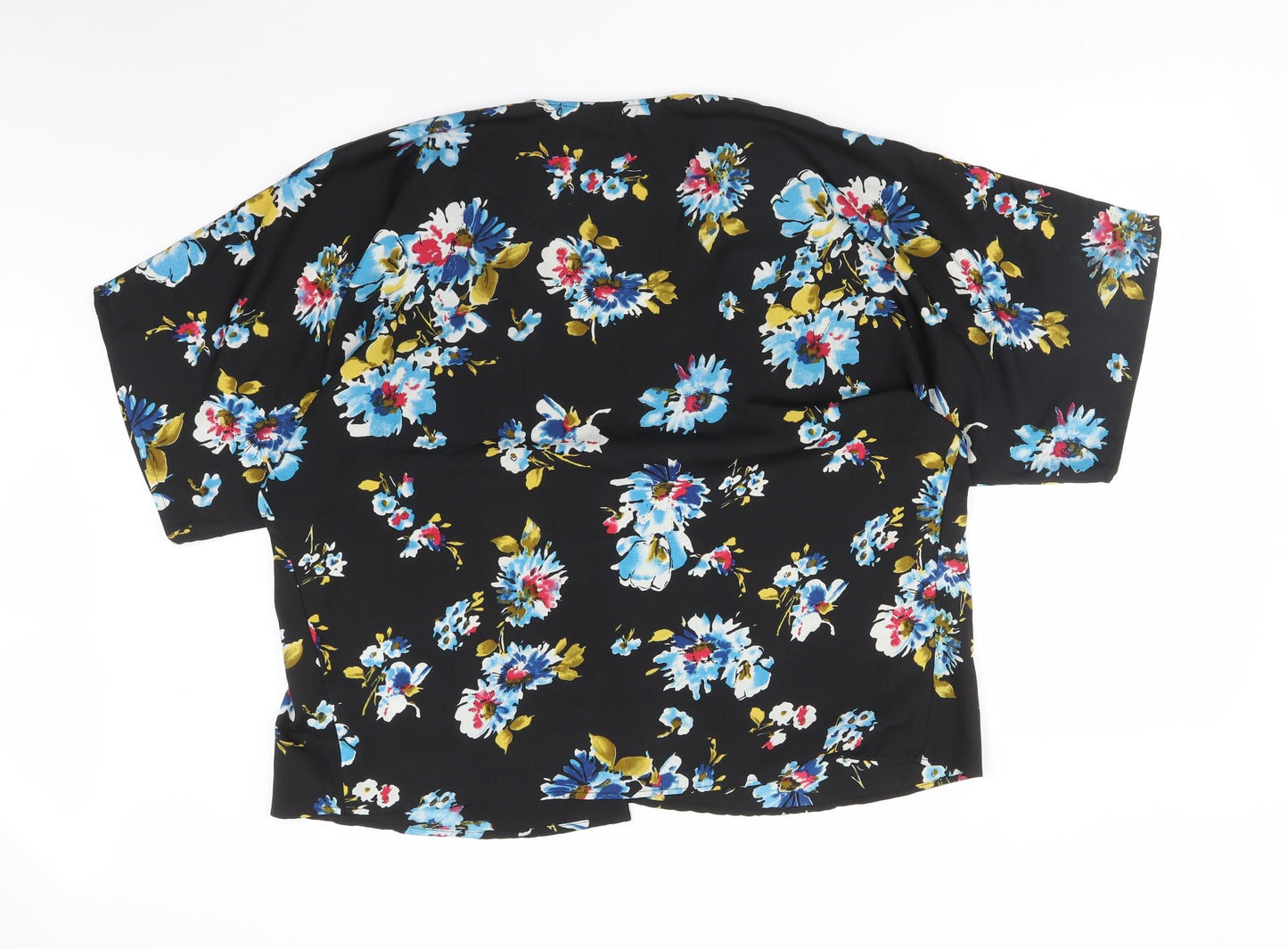 Atmosphere Womens Black  Floral Polyester Cardigan Jumper Size M