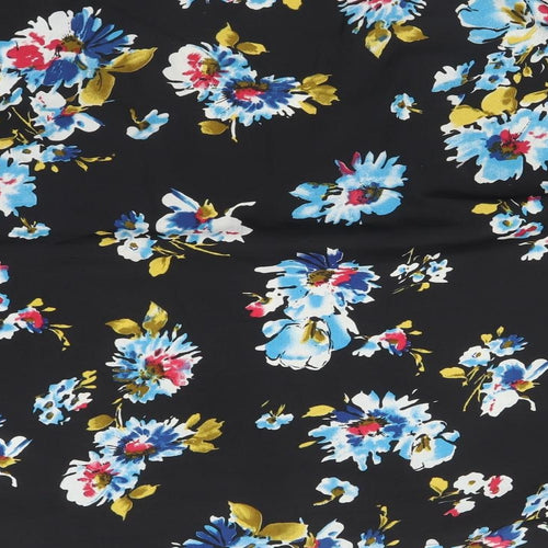 Atmosphere Womens Black  Floral Polyester Cardigan Jumper Size M