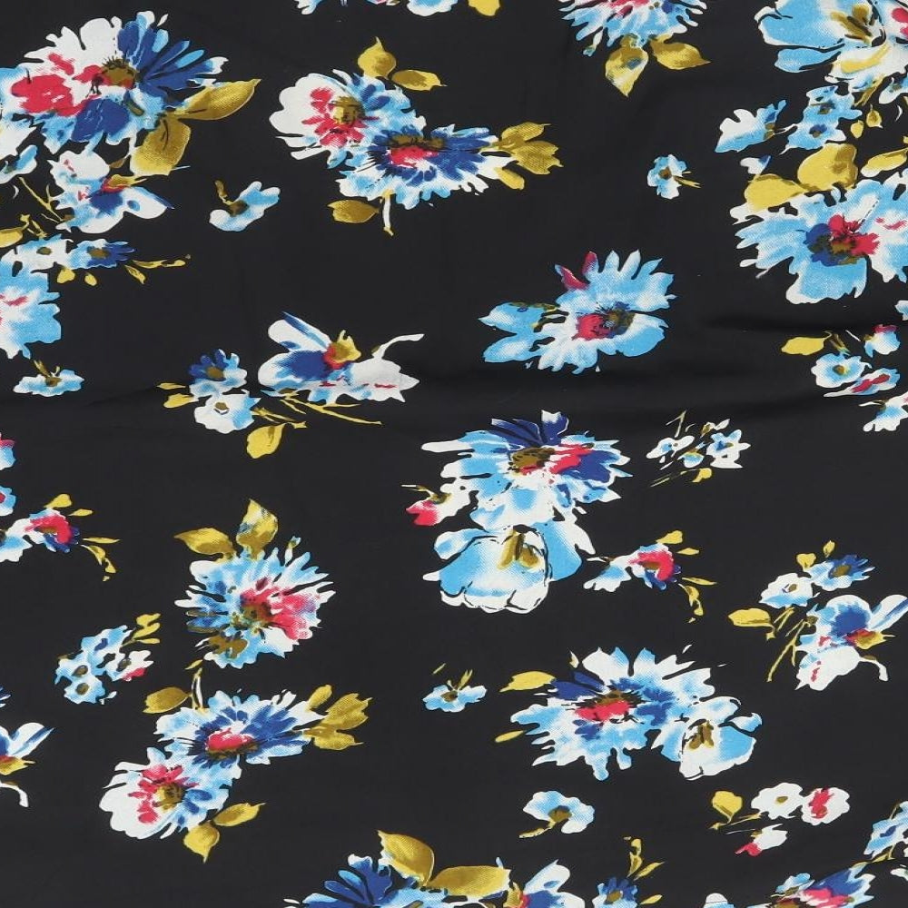 Atmosphere Womens Black  Floral Polyester Cardigan Jumper Size M
