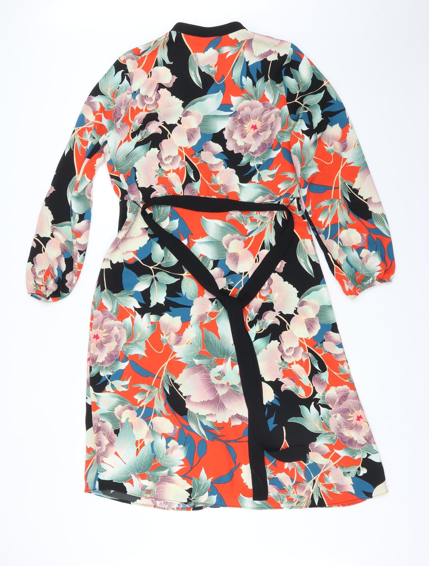 George Womens Multicoloured Floral Polyester Shirt Dress  Size 10 Round Neck