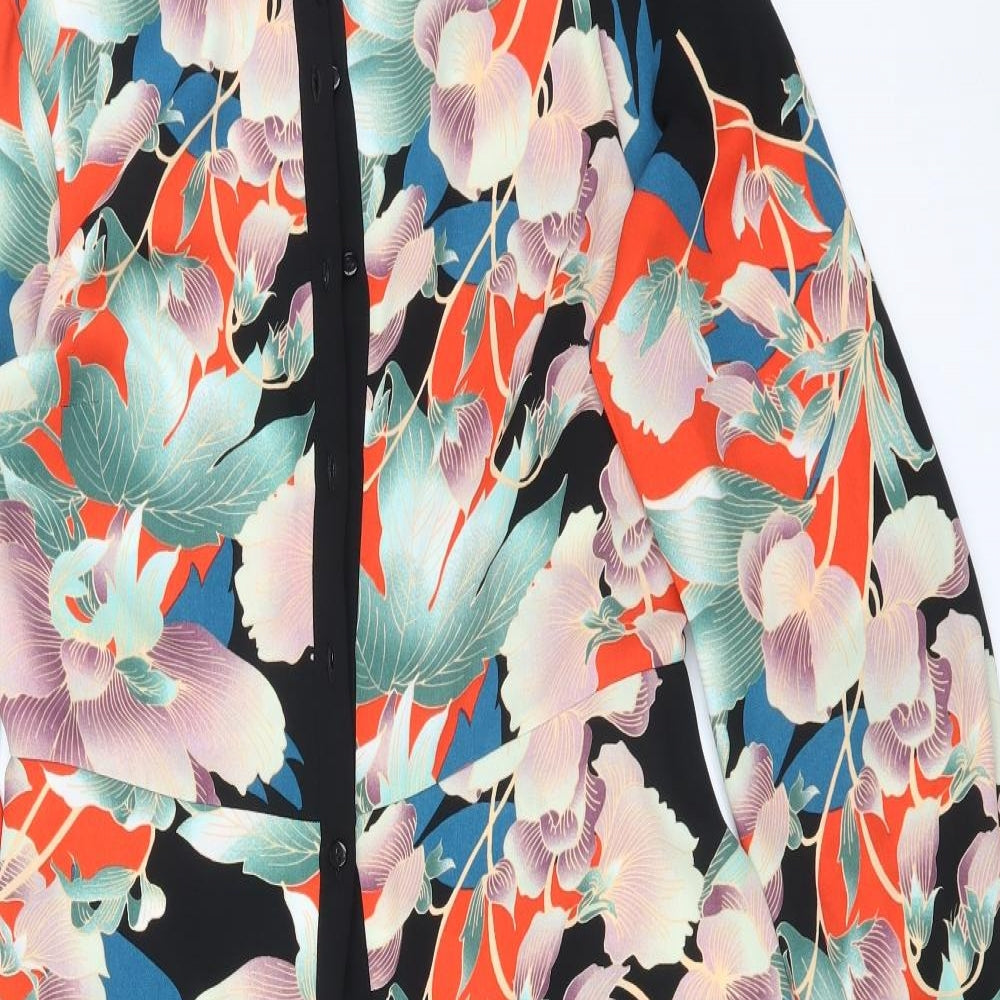 George Womens Multicoloured Floral Polyester Shirt Dress  Size 10 Round Neck
