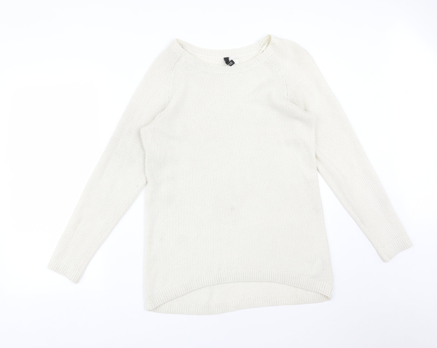 H&M Mens White  Acrylic Pullover Sweatshirt Size S