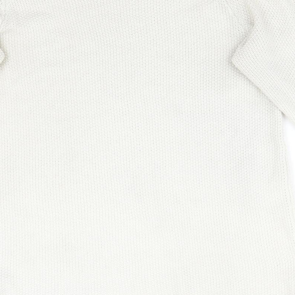 H&M Mens White  Acrylic Pullover Sweatshirt Size S